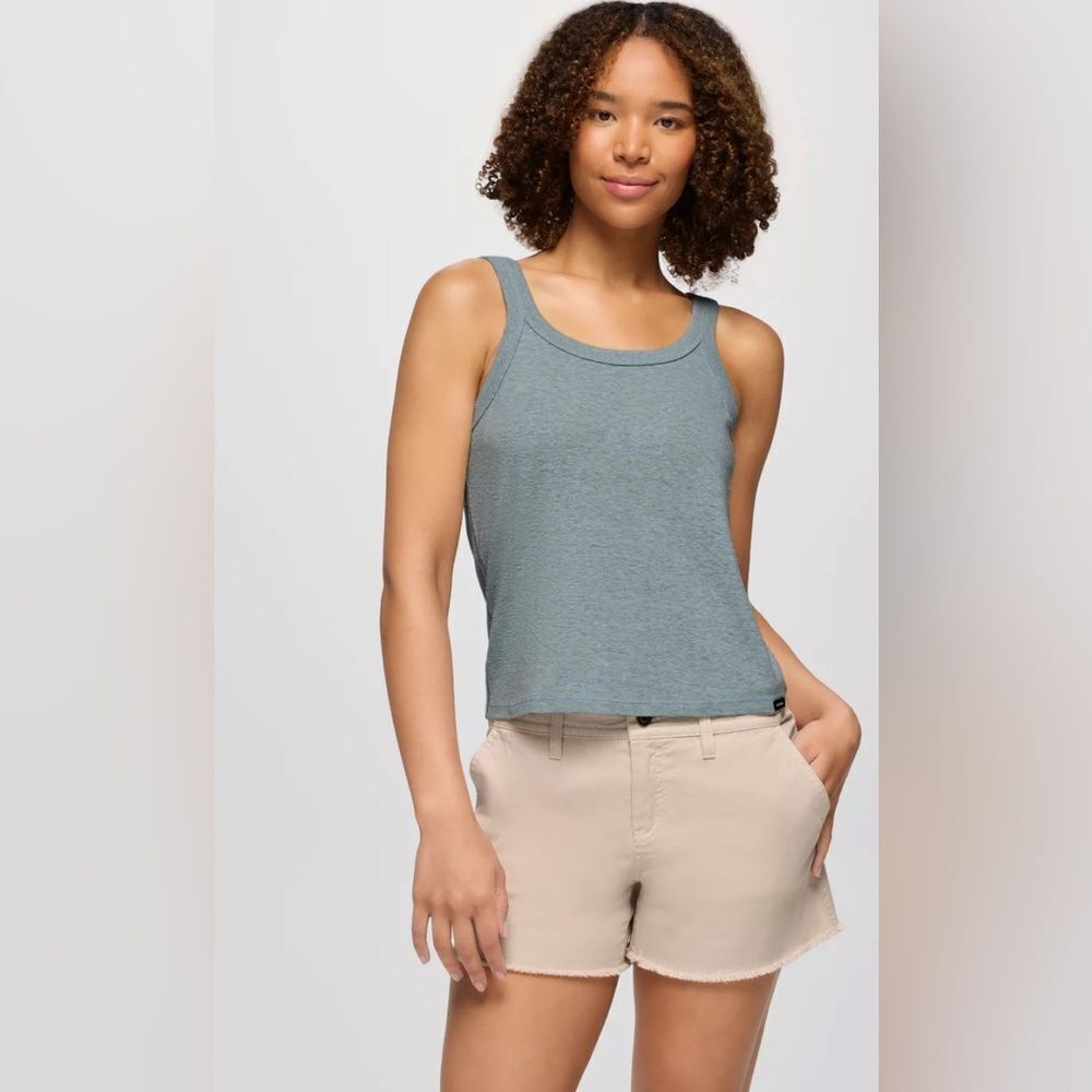 NWT PrAna Cozy Up Scoop Hemp Tank in Saltwater Size XXS